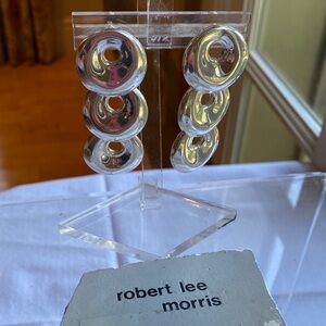 Robert Lee Morris Shiny Sterling Silver Disc Earrings